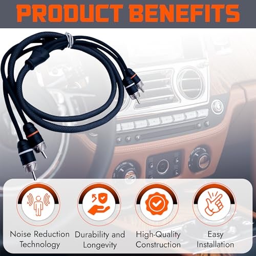 Elite Audio Premium Series 3ft. 2-Channel Car Audio RCA Cable – Double Shielded, Oxygen Free Copper, Noise Reducing Audio Cable for Amplifiers, Subwoofers, Speakers, and Processors – PRM3 - Image 5
