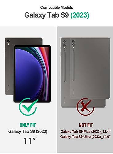 Poetic TurtleSkin Case for Samsung Galaxy Tab S9 (2023 Release) 11 inch Case with S Pen Holder, Heavy Duty Shockproof Kids Friendly Protective Silicone Cover, Black - Image 2