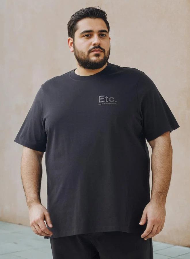 ماكسيم Plus Size Printed Core T-shirt with Crew Neck