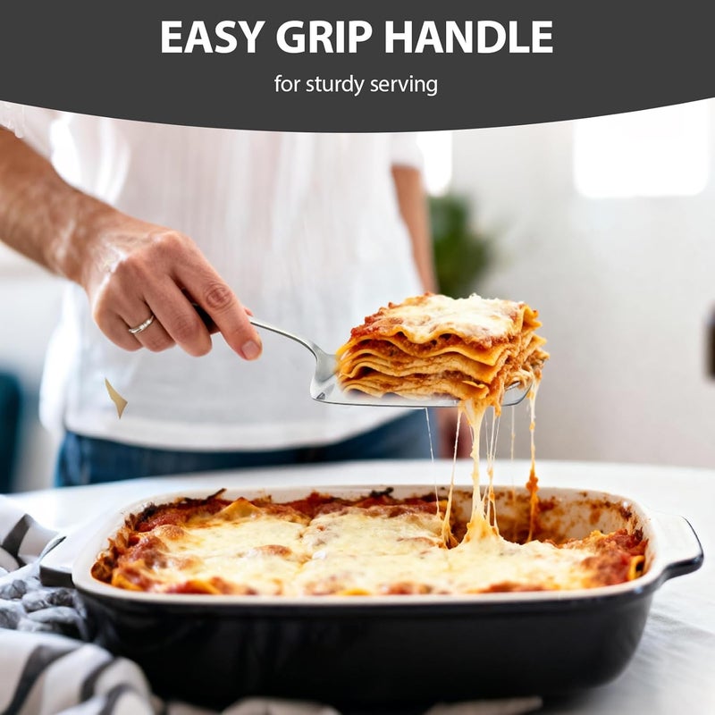 Voltology Professional Stainless Steel Lasagna Server, 11.5 inch Multi-Uses Spatula Cake Server, Pie Server Spatula, Cake & Pancakes Cutter Serving Spatulas, Ergonomic Handle, Mirror Polish & Dishwasher Safe - Image 3