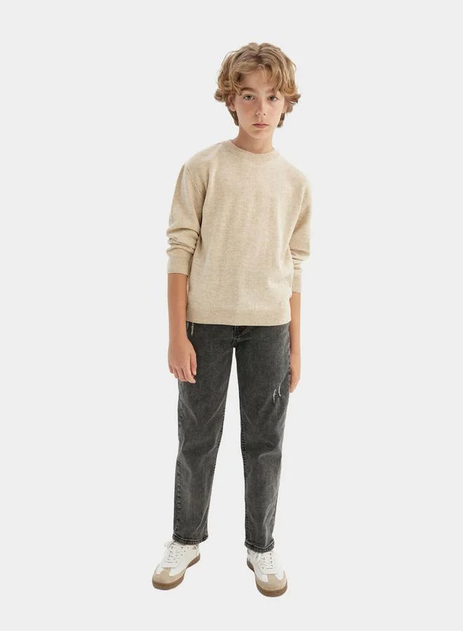 DeFacto Regular Fit Crew Neck Knit Sweater by Styli