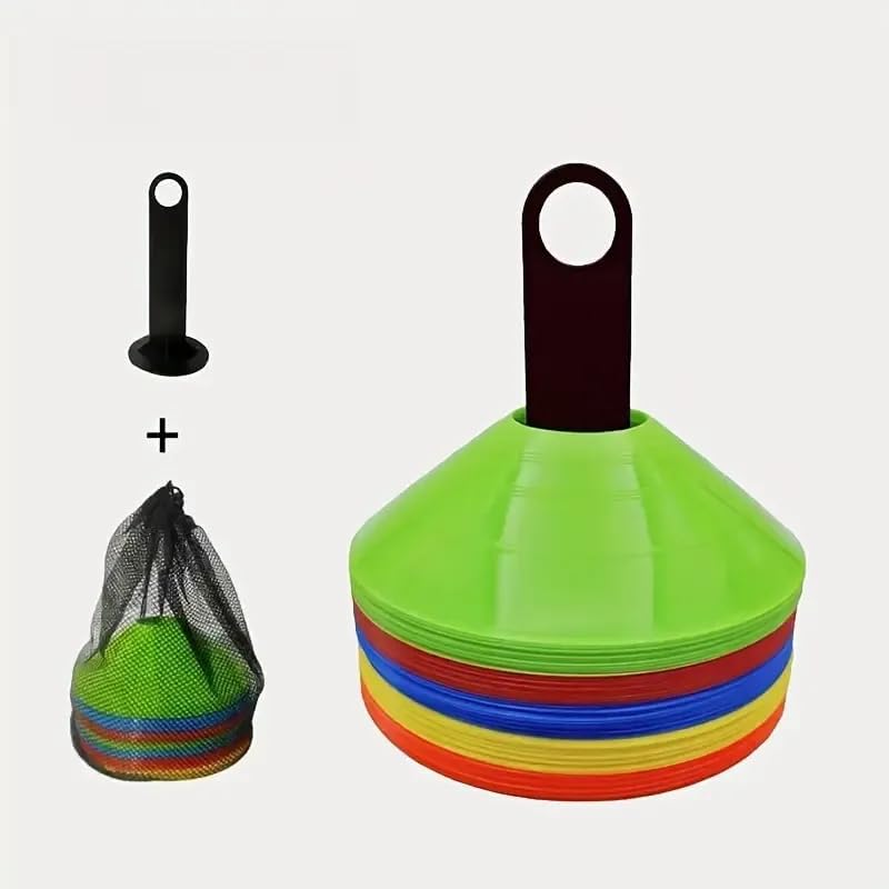 Marker Cones Set - 50 Pack Multi-Color Soccer Training Disc Cones - Image 4
