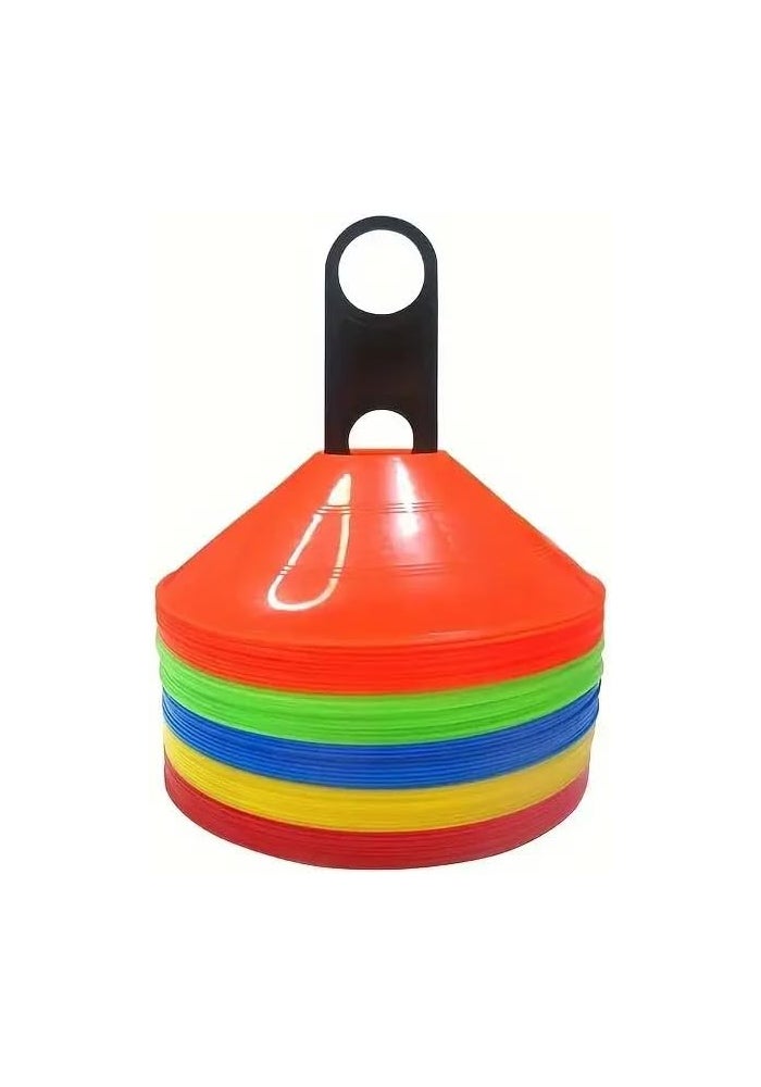 Marker Cones Set - 50 Pack Multi-Color Soccer Training Disc Cones - Image 2