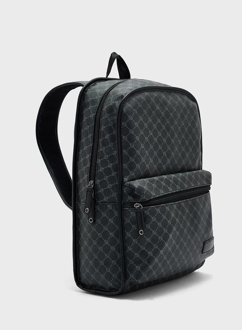 Robert Wood Printed Casual Backpack With Laptop Compartment