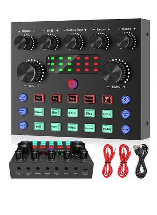 USB External Sound Card DJ Mixer with Audio Mixer Voice Changer , Built-in 10 LED Sound Effects , 2X People Live ,for Streaming Gaming, PC Recording , Karaoke ,Video Youtube , TikTok - pzsku/Z88FB1ABB2E5468F87E6AZ/45/_/1734132407/40d8c046-77ea-4f82-bcce-14fea3278165