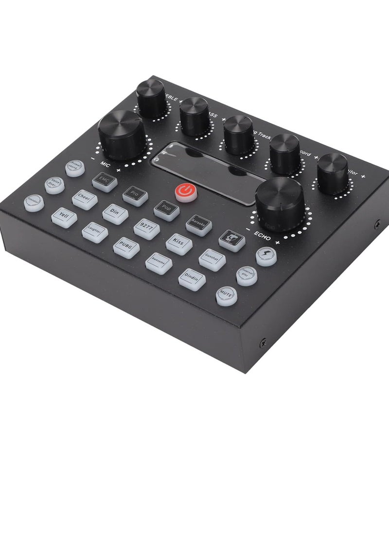 Generic - USB External Sound Card DJ Mixer with Audio Mixer Voice Changer , Built-in 10 LED Sound Effects , 2X People Live ,for Streaming Gaming, PC Recording , Karaoke ,Video Youtube , TikTok - Image 1