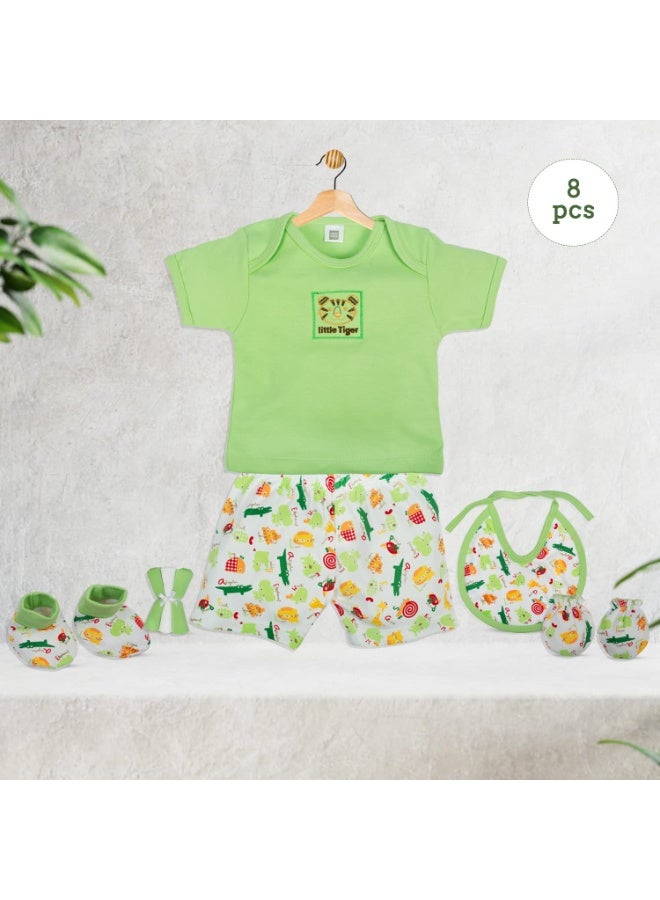 Mee Mee Cotton Soft Pampering Gift Set Hamper for New Born, Baby Boy, Baby Girl (8 Pieces, Green) - Image 3