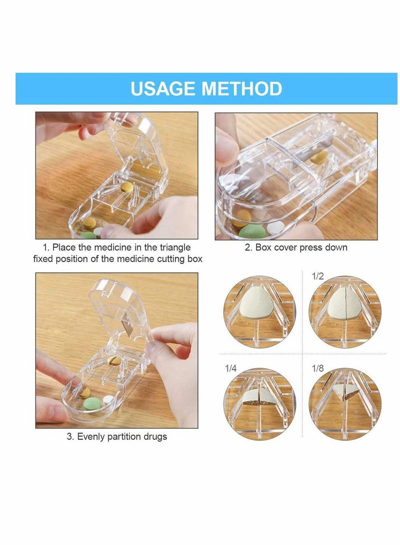KASTWAVE 1 Box Cutter Splitter 4 Times a Day Case 7 Medicine Organiser With Clamshell Spinning Open Design Dispensers - Image 4