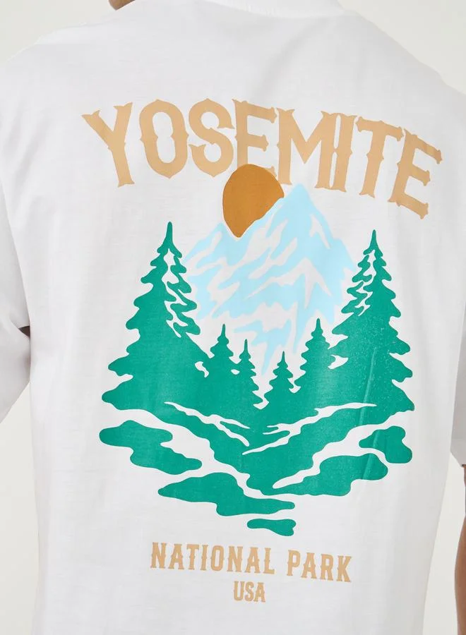 Styli Graphic Print Oversized Crew Neck T-Shirt