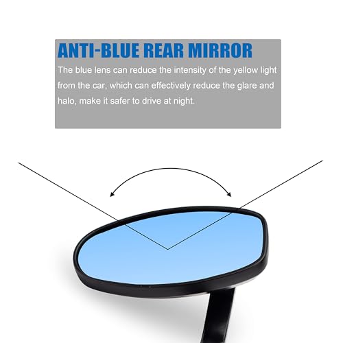 LKV Bar End Mirrors for Motorcycles with 22MM 7/8" Handlebar 360 Degree Rotation Rear View Mirror Universal Compatible with Honda Grom Yamaha Kawasaki Ducati Suzuki - Image 2