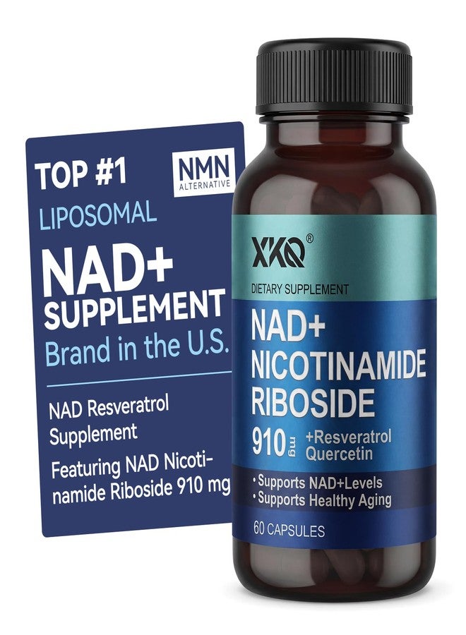 مكمل XKQ NAD، NAD الليبوزومي مع ريسفيراترول | مكمل NMN | مكمل NAD+ ريسفيراترول للرجال والنساء |، مكمل NAD Plus 910 ملغ، 60 جرعة، تناول جرعتين يوميًا - Image 1