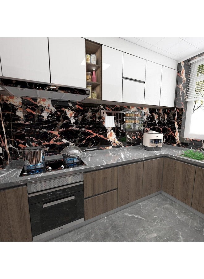SUNBIRD Wall Stickers Kitchen Marble Vinyl Countertop Contact Paper Self-Adhesive Waterproof Peel and Stick Wallpaper Table Top (12x48 Inch, Black Granite Stone) - Image 5