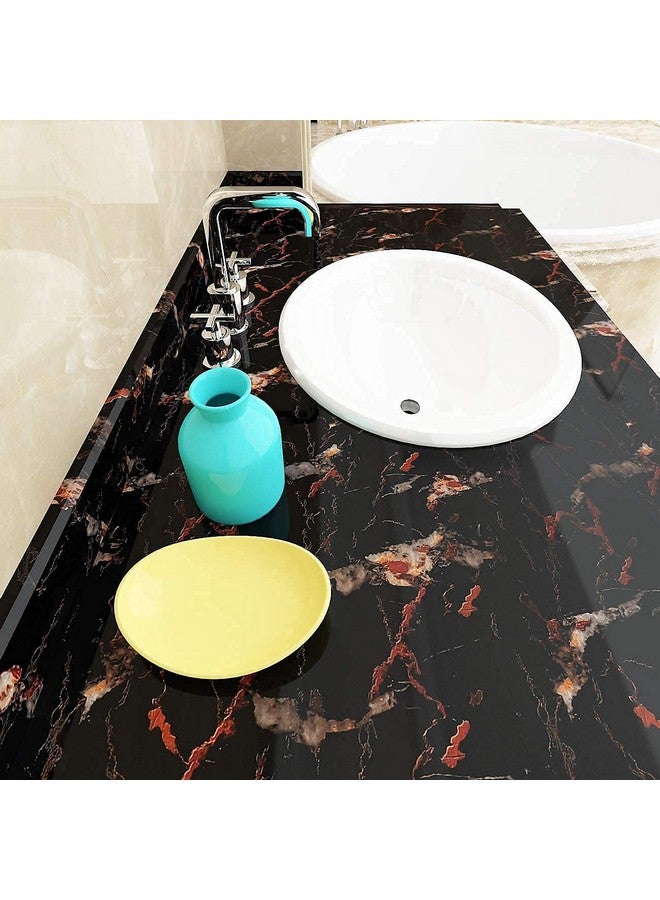 SUNBIRD Wall Stickers Kitchen Marble Vinyl Countertop Contact Paper Self-Adhesive Waterproof Peel and Stick Wallpaper Table Top (12x48 Inch, Black Granite Stone) - Image 2
