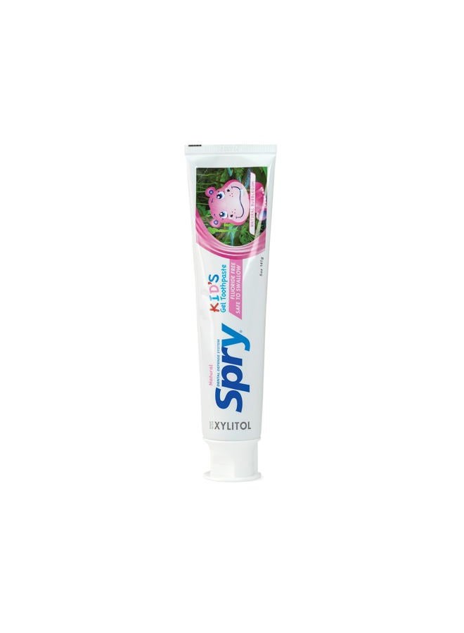 Spry All Natural Kids Fluoride Free Toothpaste Anti-Plaque Tartar Control Tooth Gel With Xylitol, Age 2 Years And Up Kids Toothpaste (Bubblegum, 5 Oz) - Image 1