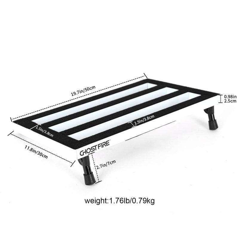 GHOSTFIRE Ghost Fire Guitar Pedal Board Aluminum Alloy 1.76IB Super light Effect Pedalboard 19.8''x11.5'' with Carry Bag,SPL-04 White - Image 2