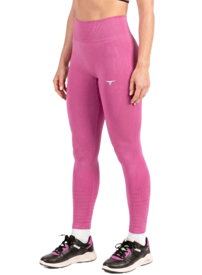 THUGFIT Spin High Waist Hollow Leggings - Pink - Image 4
