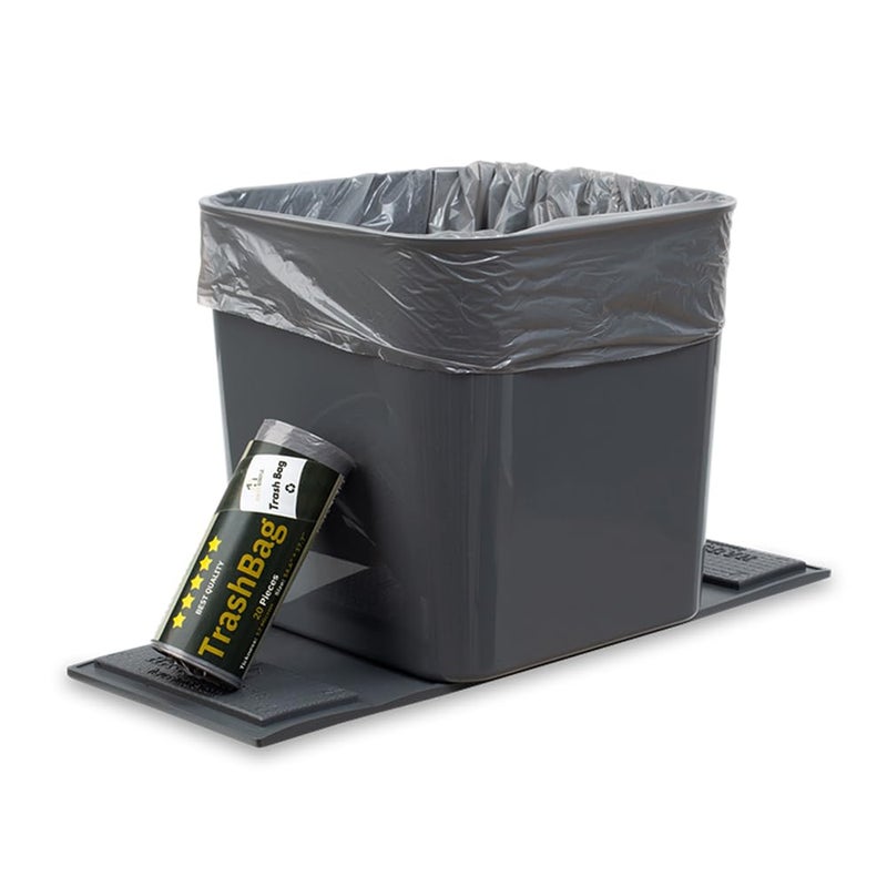 HAUSSIMPLE HAUSSIMPLE Car Trash Can Leakproof Compact Garbage Bin wStability Flap AntiSlip Base Portable Trash Holder for Cars Trucks SUVs Minivans Auto Organizer with Trash Bags Gray Large 
