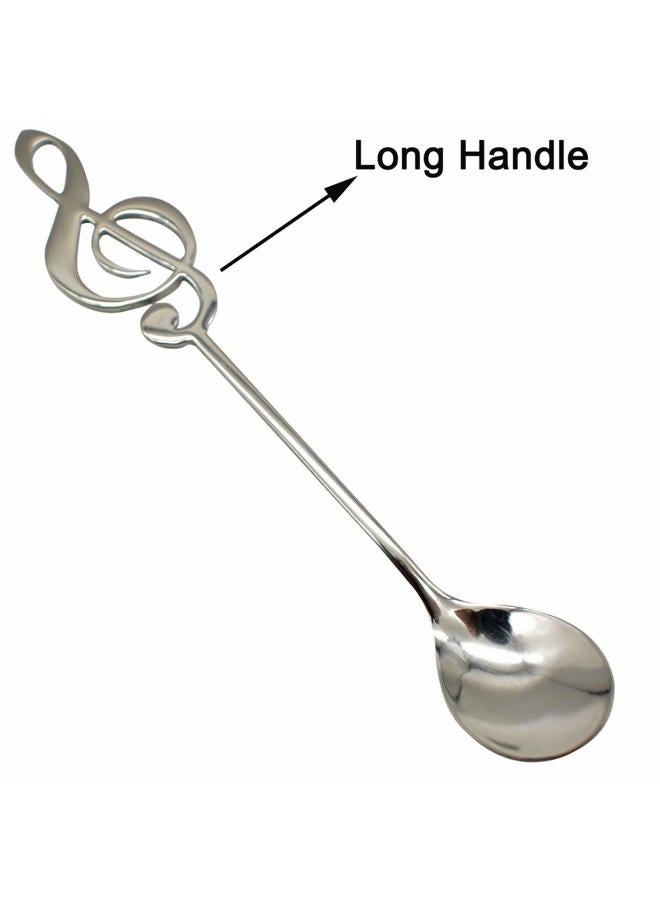 Maydahui 6PCS Guitar Spoons Music Note Teaspoon Set 18/8（304 ）Stainless Steel Musical Notation Dessert Spoon for Coffee Stirring Drink Mixing Milkshake Jam - Image 3