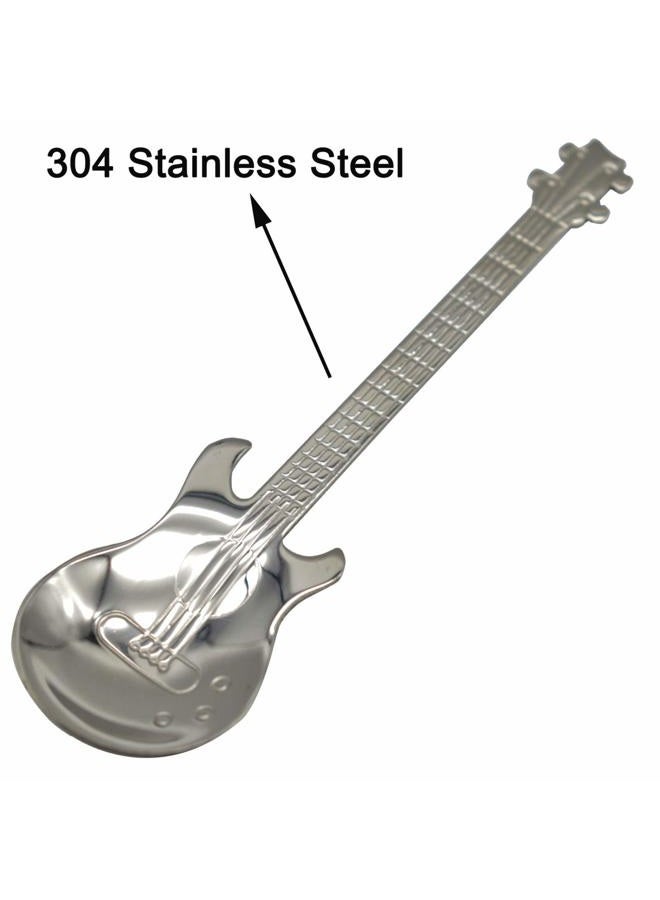 Maydahui 6PCS Guitar Spoons Music Note Teaspoon Set 18/8（304 ）Stainless Steel Musical Notation Dessert Spoon for Coffee Stirring Drink Mixing Milkshake Jam - Image 4