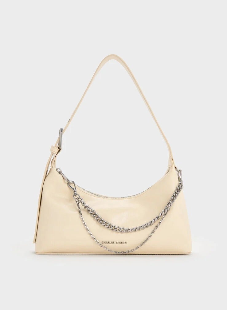 Charles & Keith Atwood Chain-Embellished Shoulder Bag - Image 1