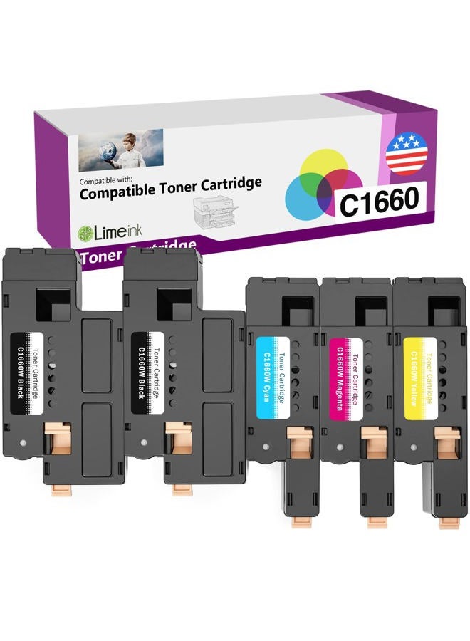 Limeink 5 Pack Compatible High Yield Laser Toner Cartridges Replacement for C1660 4G9HP (2 Black, 1 Cyan, 1 Magenta, 1 Yellow) Compatible with C1660, C1660W, C1660cnw, 1660, 1660W, 1660cnw Printers - Image 1