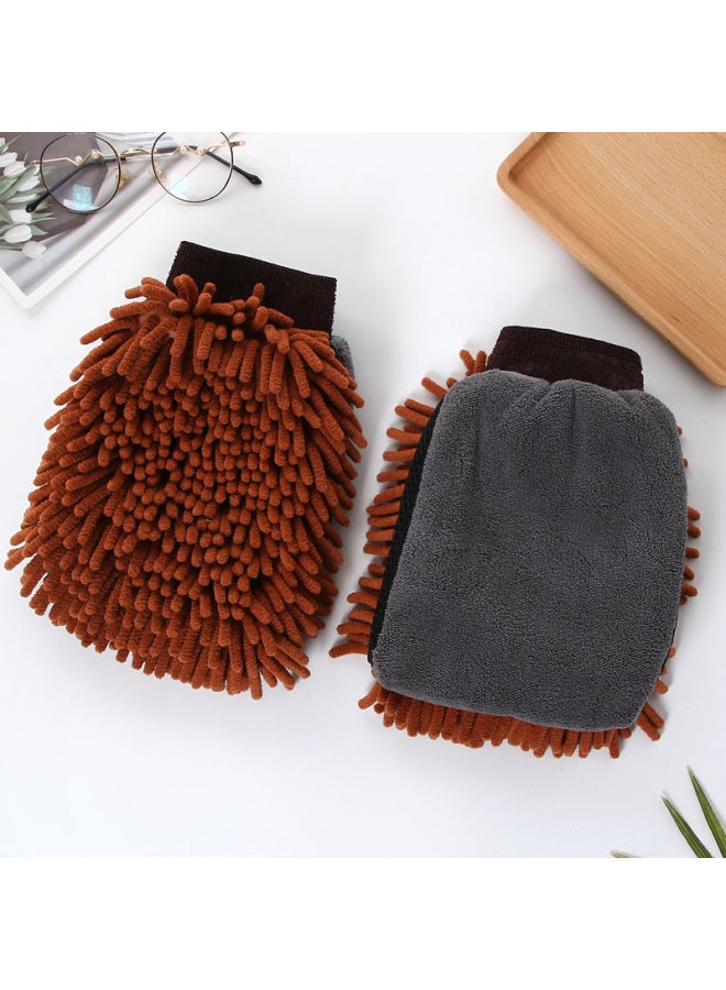 JIETU Thickened Chenille Car Wash Gloves Coral Fleece Foaming Gloves Long Fleece Single-sided Double-sided Car Wipe Gloves Car Wipe - Image 1