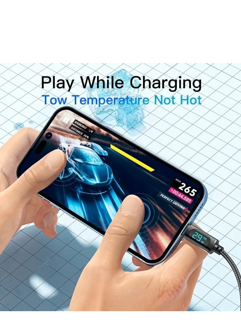 ESSAGER USB Type C PD Cable For iPhone 15 1413 12 11 Pro Max XS Xr PD 29W Fast Charge Charger Lightning Wire Cord And Syncing Data Display screen  - Image 3