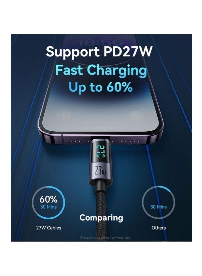 SPON USB Type C PD Cable lightning PD For iPhone 15 1413 12 11 Pro Max XS Xr PD 27W Fast Charge Charger Lightning Wire Cord And Syncing Data Display screen - Image 5