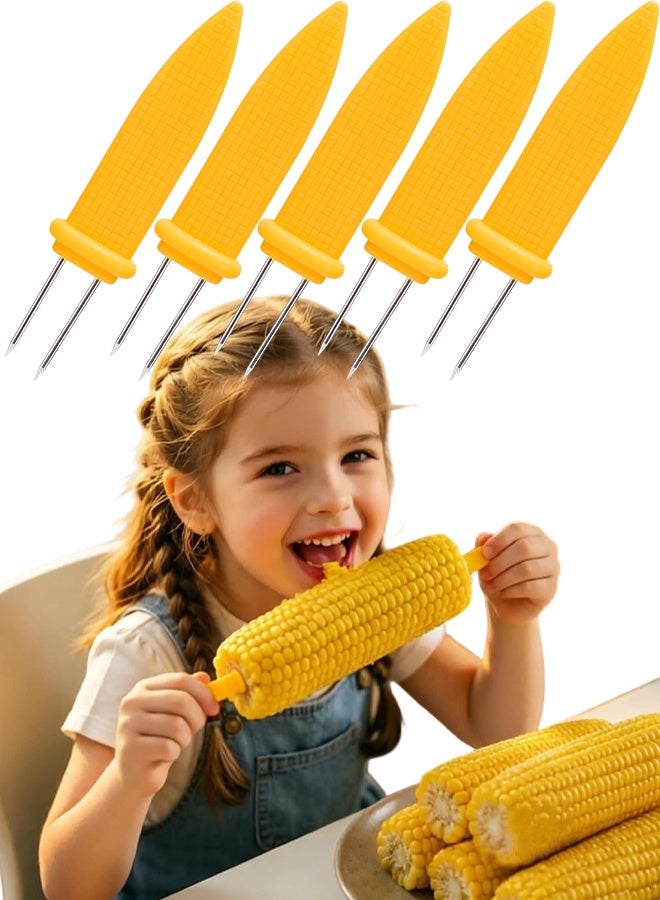 6Pcs Stainless Steel Anti-Scald Corn Cob Holders BBQ Skewers - Image 1
