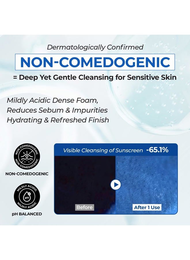 JUMISO Salicylic Acid 0.5% BHA Foaming Cleanser with Blue Clay – Low pH Face Wash for Oily Acne-Prone Skin – Blackhead & Strawberry Nose Care, Non-Stripping Daily Use, Fragrance-Free, 4.23 oz - Image 5