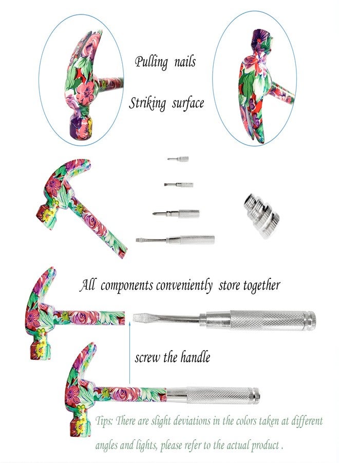LASUND 6 in 1 Flower Hammer & Screwdriver Tool, All In One Screwdriver Hammer Tools Set, Best Gift for Birthday Valentine's Mother's day Christmas Thanksgiving Halloween - Image 2