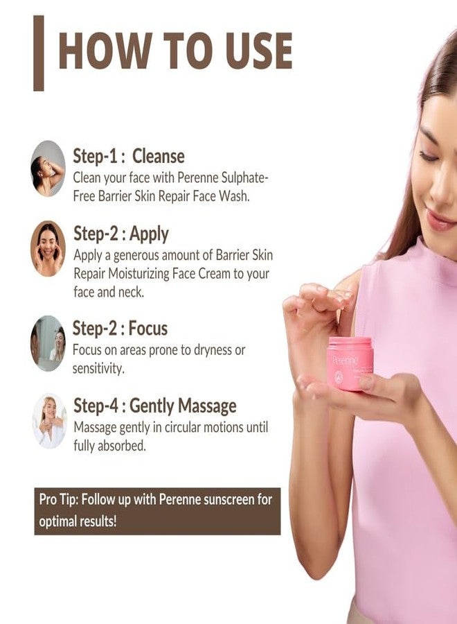 Perenne Barrier Skin Repair Moisturizing Face Cream | Lightweight Gel Cream I For All Skin Types |Ceramide Rich| | Men & Women | 50 g - Image 5