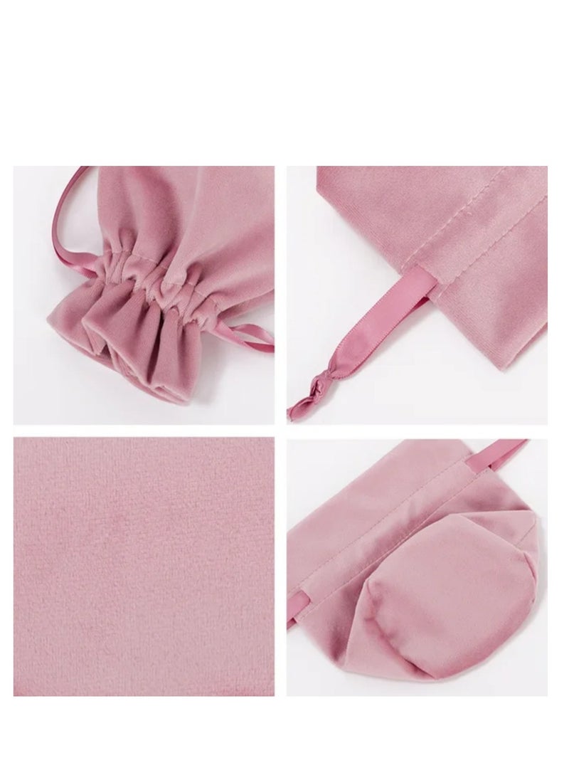 Generic Pink Favour Leather Drawstring Velvet Candy Packaging Box Bag with Bowknot  - Image 4