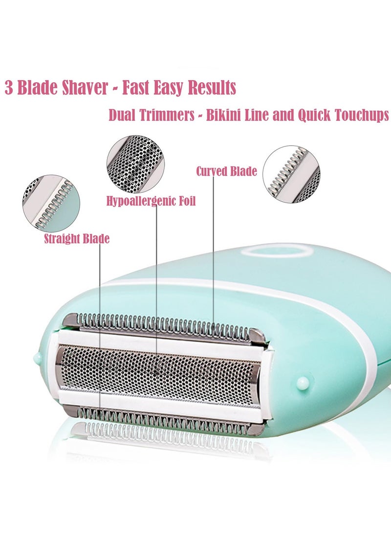 عام ماكينة حلاقة كهربائية للنساء: ماكينة حلاقة صغيرة الحجم، لاسلكية، للاستخدام الجاف والرطب، جسم ناعم، ماكينة تشذيب مزدوجة، سريعة ومريحة، سهلة الحمل، ماكينة حلاقة متعددة الأغراض بدون ألم - Image 2