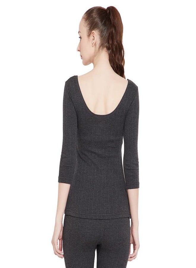 NEVA Esancia Deep Scoop Neck 3/4th Sleeve Warmer/Thermal Upper for Women - Image 4
