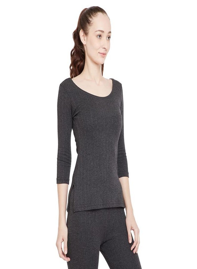 NEVA Esancia Deep Scoop Neck 3/4th Sleeve Warmer/Thermal Upper for Women - Image 3
