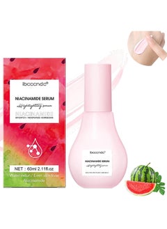 ibcccndc Watermelon Niacinamide Highlighting Serum, With Hyaluronic Acid, Brighten, Moisturize And Lightweight Facial Serum And Priming Liquid Highlighter For Skin Care 60ML  - Image 1