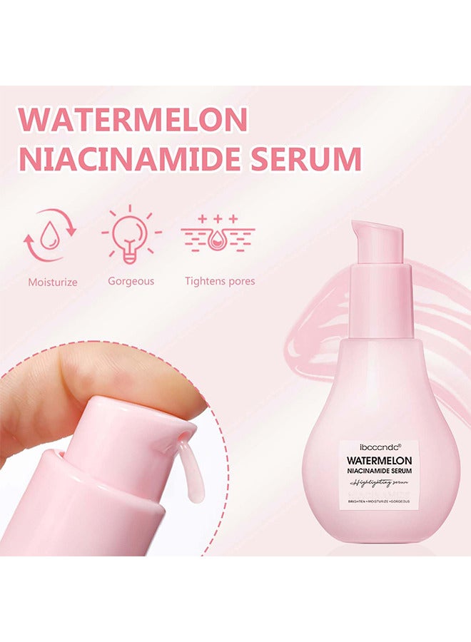 ibcccndc Watermelon Niacinamide Highlighting Serum, With Hyaluronic Acid, Brighten, Moisturize And Lightweight Facial Serum And Priming Liquid Highlighter For Skin Care 60ML - Image 2
