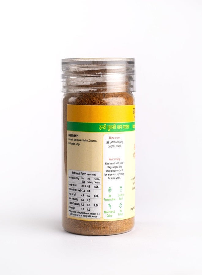 Goosebumps Haldi-Tulsi Chai Masala Powder | Tea masala | 100% Natural Ingredients | Ayuervedic Chai | Goodness of Haldi & Tulsi | Artisinal & Authentic (80 G) - Image 2