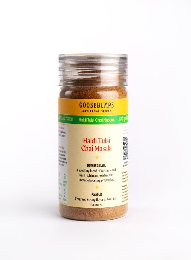 Goosebumps Haldi-Tulsi Chai Masala Powder | Tea masala | 100% Natural Ingredients | Ayuervedic Chai | Goodness of Haldi & Tulsi | Artisinal & Authentic (80 G) - Image 1