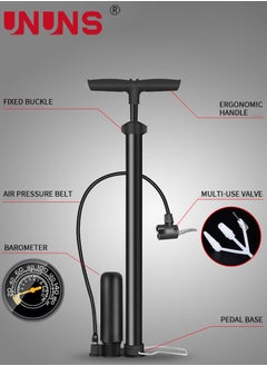 UNUNS Bicycle Pump,Portable Bike Tire Pump,160 Psi Bike Air Pump With Accessories,Universal Air Pump For Basketball Football Volleyball Motorcycles Car All Bikes And Sports Balls  - Image 2