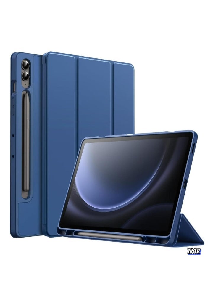JAJEEK Premium Case for Samsung Galaxy Tab S9 FE+ 12.4-Inch with S Pen Holder, Soft TPU Tri-Fold Stand Protective Tablet Cover, Supports S Pen Charging, Auto Wake Sleep Function, Durable & Stylish Protection for Your Device - Image 1