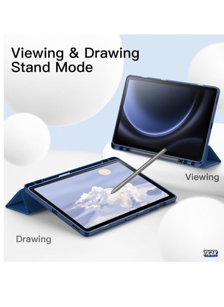 JAJEEK Premium Case for Samsung Galaxy Tab S9 FE+ 12.4-Inch with S Pen Holder, Soft TPU Tri-Fold Stand Protective Tablet Cover, Supports S Pen Charging, Auto Wake Sleep Function, Durable & Stylish Protection for Your Device - Image 4