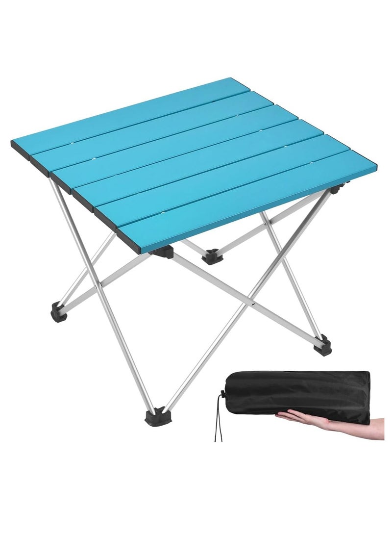 Generic Large Folding Camping Table with Aluminum Table Top, Beach Table for Sand with Carrying Bag,Prefect for Outdoor, Picnic, BBQ, Cooking, Festival (Blue)  - Image 1