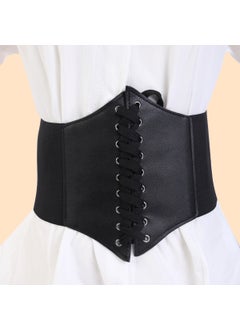 Generic Factory Sale Womens Elastic Belt Fashion Elastic Wide Waist Seal New Casual Dress Decorative Black Belt Black 112 