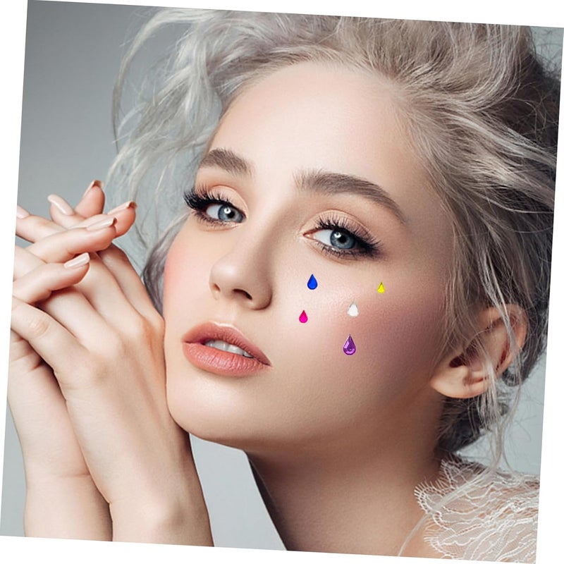 5 أوراق ملصقات أحجار وجه لصق ذاتي لرصيع العين مكياج DIY مجوهرات وجه للحفلات والمهرجانات والأزياء تصميم آمن وقابل لإعادة الاستخدام - Image 3