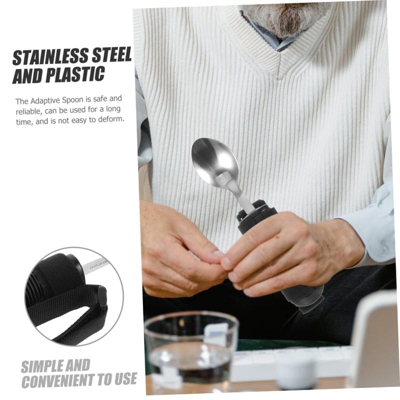 Anti Tremor Eating Spoon Set Non Slip Handle Elderly Utensils Silverware - Image 3