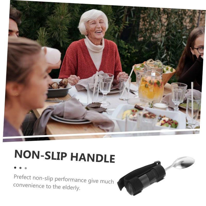 Anti Tremor Eating Spoon Set Non Slip Handle Elderly Utensils Silverware - Image 4