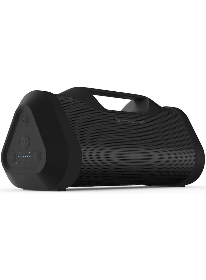 Monster Blaster 3.0 Portable Wireless Bluetooth Speaker, 120W Rechargeable Wireless Boombox, USB Charge Out, IPX5 Water Resistant - Black - Image 1
