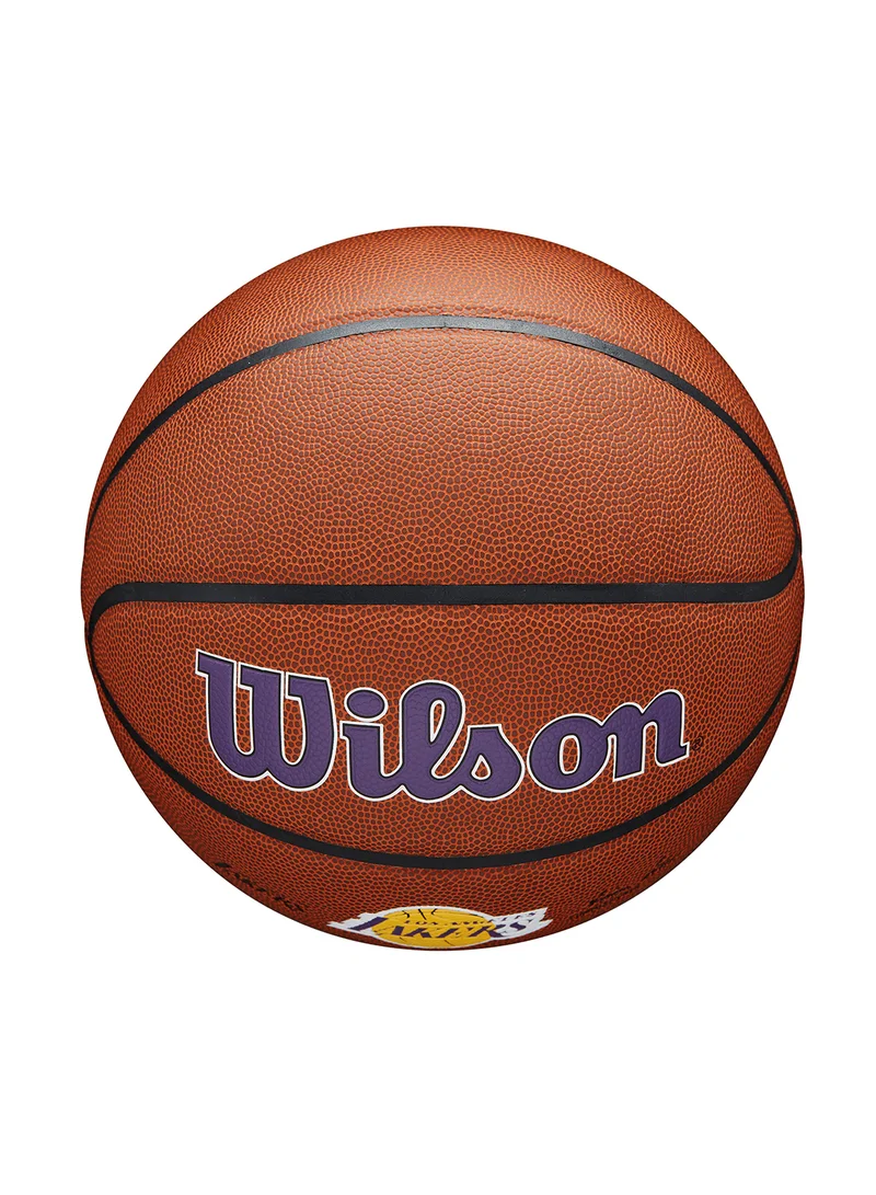 Wilson NBA Team Alliance Basketball Los Angeles Lackers - Size 7 for +12 years old and Adults - Brown/ Purple